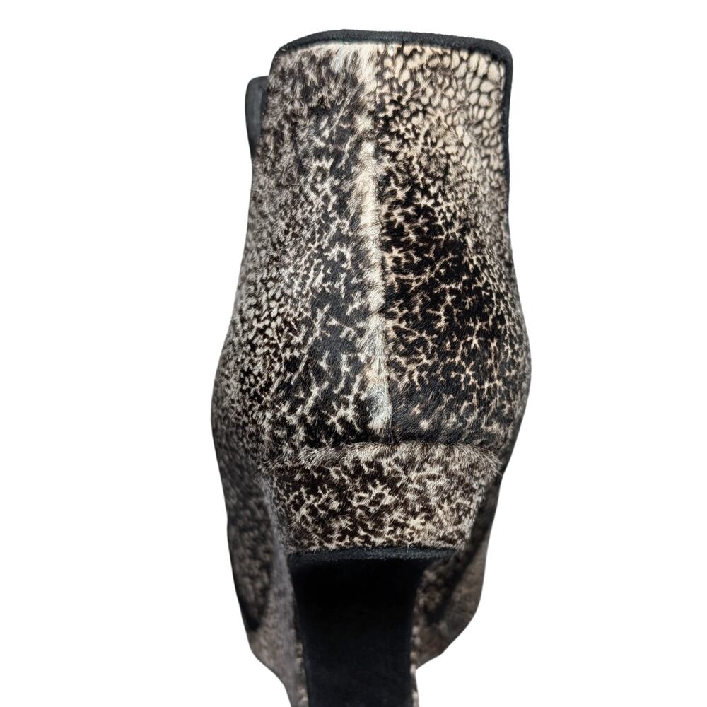 Stuart Weitzman Calf Hair Wedge Booties Sculptural Heel - Picture 5 of 8